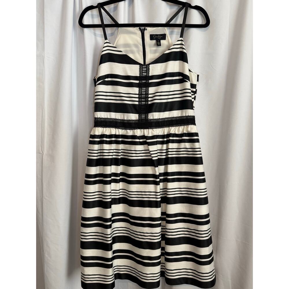 Jessica Simpson Black and White Strip Dress, Size 6